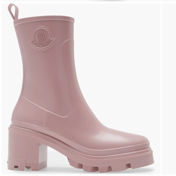 NIB $550 Moncler Loftgrip Block Heel Rain Boot 11US / 41EU, PINK! - Picture 3 of 15